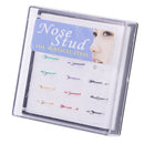 18 Pieces Mixed Color Crystal Clip On Fake Nose Lip Hoop Rings Body Piercing