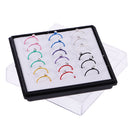18 Pieces Mixed Color Crystal Clip On Fake Nose Lip Hoop Rings Body Piercing