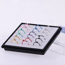 18 Pieces Mixed Color Crystal Clip On Fake Nose Lip Hoop Rings Body Piercing