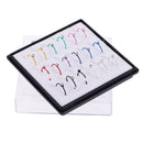 18 Pieces Mixed Color Crystal Clip On Fake Nose Lip Hoop Rings Body Piercing