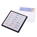 18 Pieces Mixed Color Crystal Clip On Fake Nose Lip Hoop Rings Body Piercing