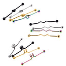 4 Pieces Mixed Color Stainless Steel 14G Barbell Earrings Cartilage Piercing