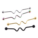 4 Pieces 14G Twisted Wave Industrial Barbell Earring Piercing Jewelry