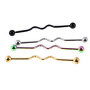 4 Pieces 14G Twisted Wave Industrial Barbell Earring Piercing Jewelry