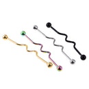 4 Pieces 14G Twisted Wave Industrial Barbell Earring Piercing Jewelry