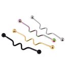 4 Pieces 14G Twisted Wave Industrial Barbell Earring Piercing Jewelry