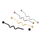 4 Pieces 14G Twisted Wave Industrial Barbell Earring Piercing Jewelry