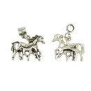 10 Pieces Tibetan Silver Mother & Baby Horse charms Fit European Bracelet