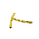 Wholesale 50pcs Plated Brass Curved Tube beads 20 x 1.8mm For Jewelry Making