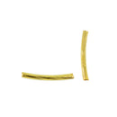 Wholesale 50pcs Plated Brass Curved Tube beads 20 x 1.8mm For Jewelry Making