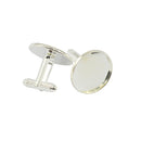 6 Pieces Round Cuff Links Settings Base for DIY Cabochon Jewelry Silver