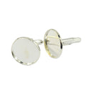 6 Pieces Round Cuff Links Settings Base for DIY Cabochon Jewelry Silver