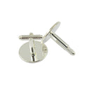 6 Pieces Round Cuff Links Settings Base for DIY Cabochon Jewelry Silver