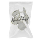 6 Pieces Round Cuff Links Settings Base for DIY Cabochon Jewelry Silver