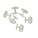 6 Pieces Round Cuff Links Settings Base for DIY Cabochon Jewelry Silver