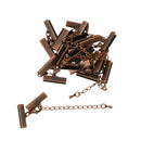 12pcs Cord Crimp End Cap Tip Lobster Clasp Extender Chain Finding 22 x 6mm