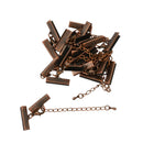 12pcs Cord Crimp End Cap Tip Lobster Clasp Extender Chain Finding 22 x 6mm