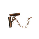 12 Set Ends Clip Beads with Lobster Clasp Extender Chain Antique Copper