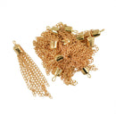 12pcs Long Metal Chain Tassel Charm Pendant Tassels Jewelry Making Craft 50mm