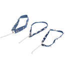 3 Pieces Mixed Designs Pearl Beads Flat Blue Jean Denim Choker Necklace