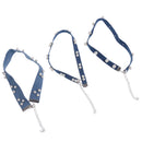 3 Pieces Mixed Designs Pearl Beads Flat Blue Jean Denim Choker Necklace