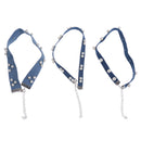 3 Pieces Mixed Designs Pearl Beads Flat Blue Jean Denim Choker Necklace