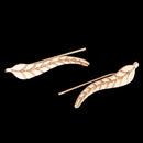 Women Girls Ladies Stylish Leaf U-Shaped Ear Clips Stud Earrings Banquet Date Shopping Party Supplies Gold