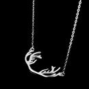 Innovative Deer Horn Antler Sterling Silver Collar Necklace Chain Animal Jewelry