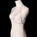 Hot Shiny Crystal Rhinestone Charm Chrest Bikini Silver Body Chain Fashion Jewelry
