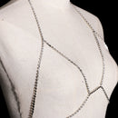 Hot Shiny Crystal Rhinestone Charm Chrest Bikini Silver Body Chain Fashion Jewelry