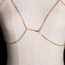 Fashion Women Crystal Gold Bikini Bra Body Chain Harness Necklace body Jewelry Gift