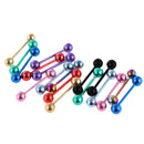 18 Pieces Stainless Steel Navel Ring Lip Tongue Belly Bar Body Piercings
