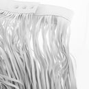 Boho Artifical Leather Long Wrap Waist Fringe Tassel Skirt Belt Bikini Fringe Belt Dress White