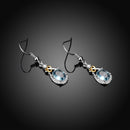 1 Set Earring Ring Neckalce Luxury Blue Crystal Zircon Sparkle Crystal Wedding Bridal Jewelry Set