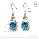 1 Set Earring Ring Neckalce Luxury Blue Crystal Zircon Sparkle Crystal Wedding Bridal Jewelry Set