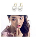 9-10MM 5 Pairs Pearl Imitation Earrings Fashion Round Ball Ear Hook Dangle Jewelry