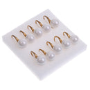 9-10MM 5 Pairs Pearl Imitation Earrings Fashion Round Ball Ear Hook Dangle Jewelry