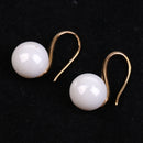 9-10MM 5 Pairs Pearl Imitation Earrings Fashion Round Ball Ear Hook Dangle Jewelry