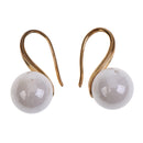 9-10MM 5 Pairs Pearl Imitation Earrings Fashion Round Ball Ear Hook Dangle Jewelry