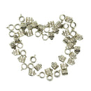 50 Pieces Daisy Flowers Bail Hanger Dangle Spacer Bead Fit European Bracelet