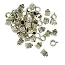 50 Pieces Daisy Flowers Bail Hanger Dangle Spacer Bead Fit European Bracelet