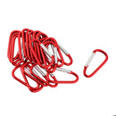20pcs Outdoor Buckle Carabiner D-Ring Keychain Clip Snap Spring Hook Red