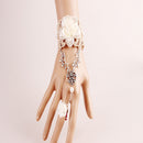Gothic Punksteam Retro Vintage Lace Bracelet Ring Set Wedding Party Bridal Jewelry Elegant Lady Fancy Jewelry