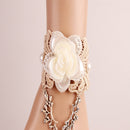 Gothic Punksteam Retro Vintage Lace Bracelet Ring Set Wedding Party Bridal Jewelry Elegant Lady Fancy Jewelry