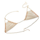 Bikini Gypsy Top Harness Rhinestone Bra Body Chest Chain Jewelry Summer Beach Fancy Lady Necklace