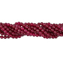 Faceted Ruby Jade Round Gemstone Loose Beads Strand For Jewelry Bangle Bracelet Making 15 Inch/ Strand 8mm