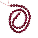 Faceted Ruby Jade Round Gemstone Loose Beads Strand For Jewelry Bangle Bracelet Making 15 Inch/ Strand 8mm