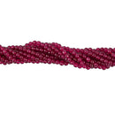 Faceted Ruby Jade Round Gemstone Loose Beads Strand For Jewelry Bangle Bracelet Making 15 Inch/ Strand 6mm