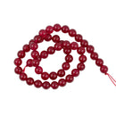 8mm Natural Smooth Ruby Red Jade Gemstone Round Loose Beads Strand 15'' DIY