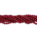 8mm Natural Smooth Ruby Red Jade Gemstone Round Loose Beads Strand 15'' DIY
